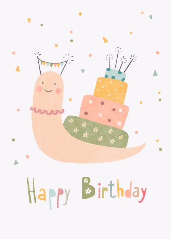 Snail day - happy birthday card