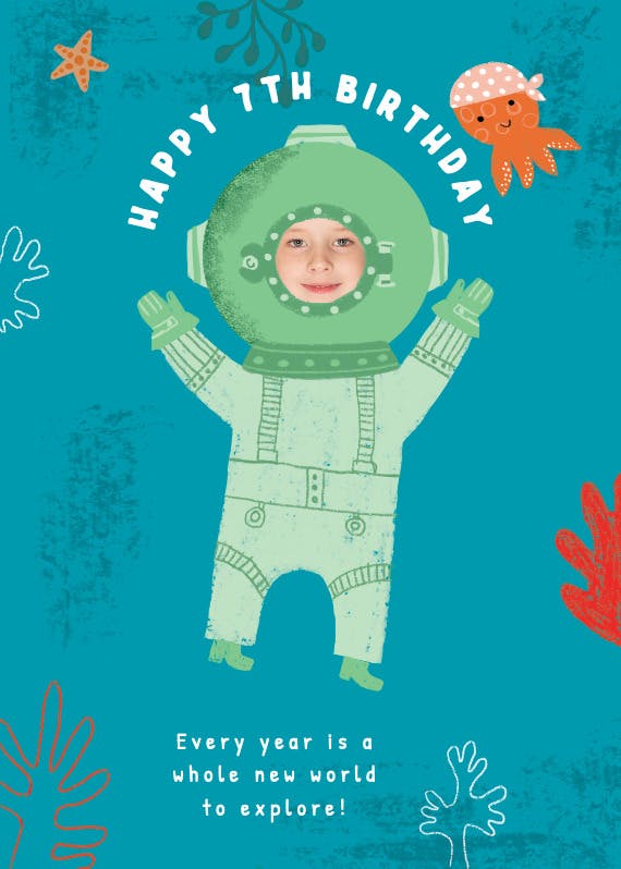 Solo dive -  free birthday card