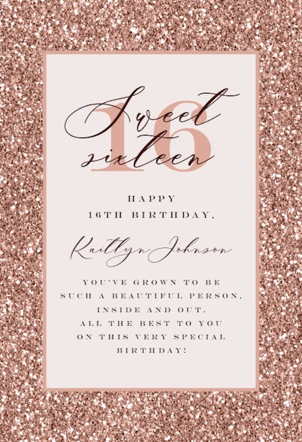 Sparkle 16 - Birthday Card