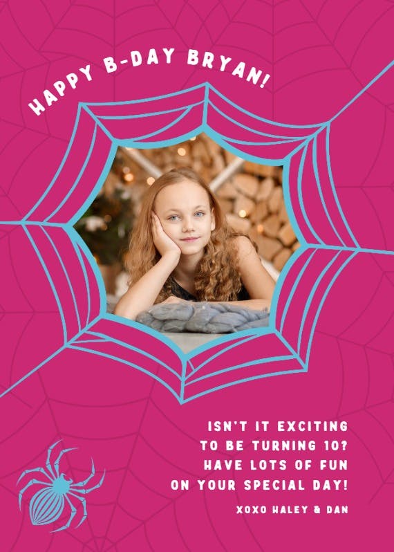 Spiderweb photo - birthday card