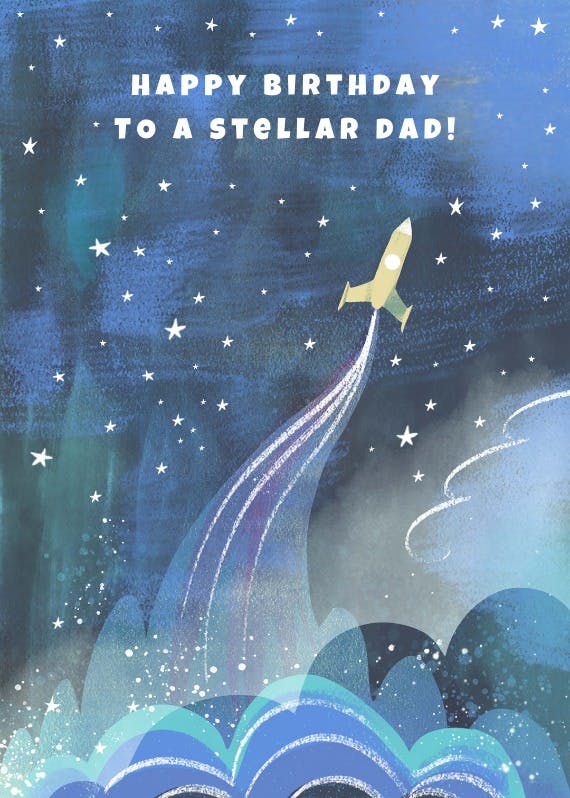 Stellar dad - happy birthday card