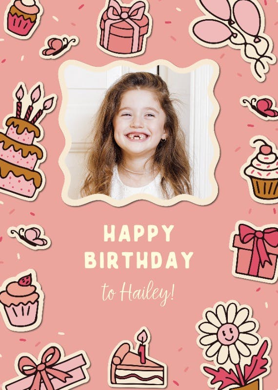 Stickers galore photo - happy birthday card