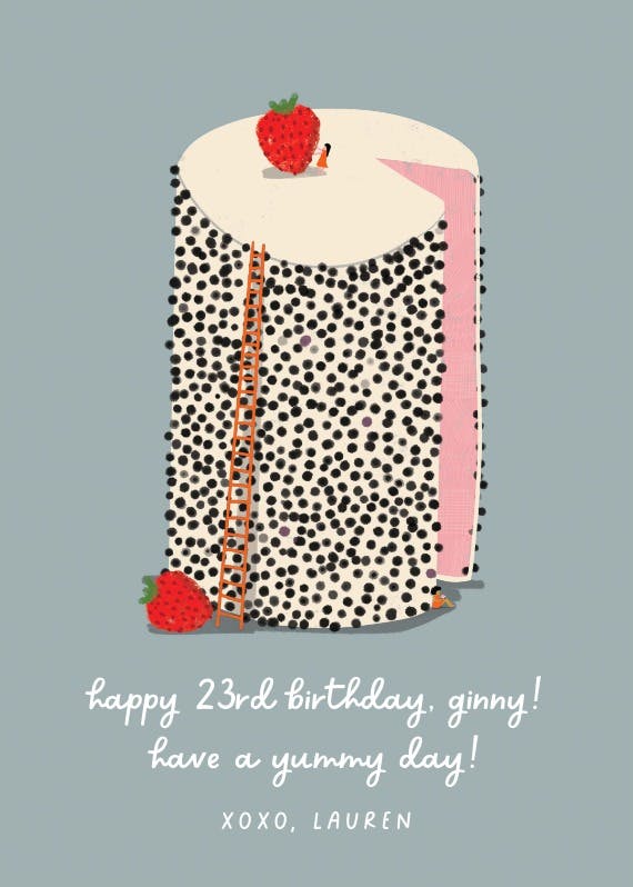 Stylish strawberry - happy birthday card