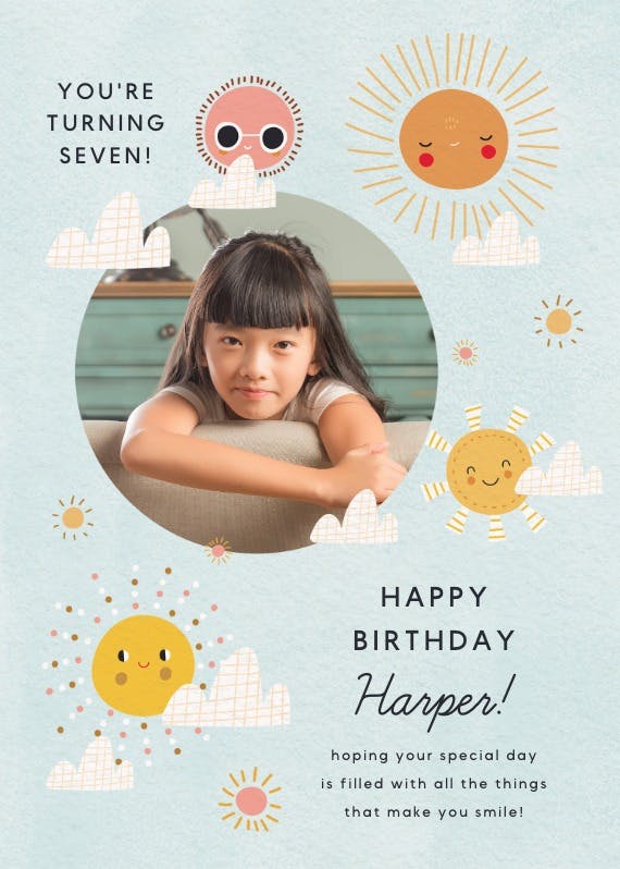 Sunny forecast photo - happy birthday card