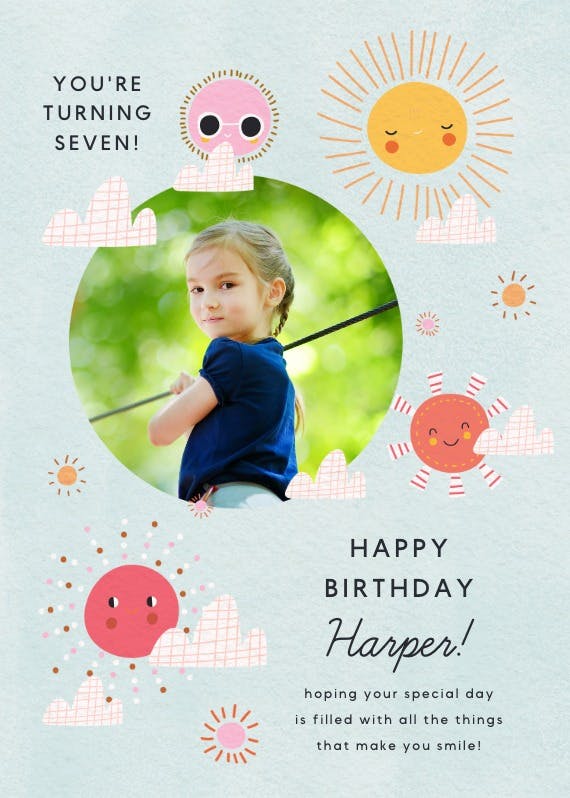Sunny forecast photo - happy birthday card