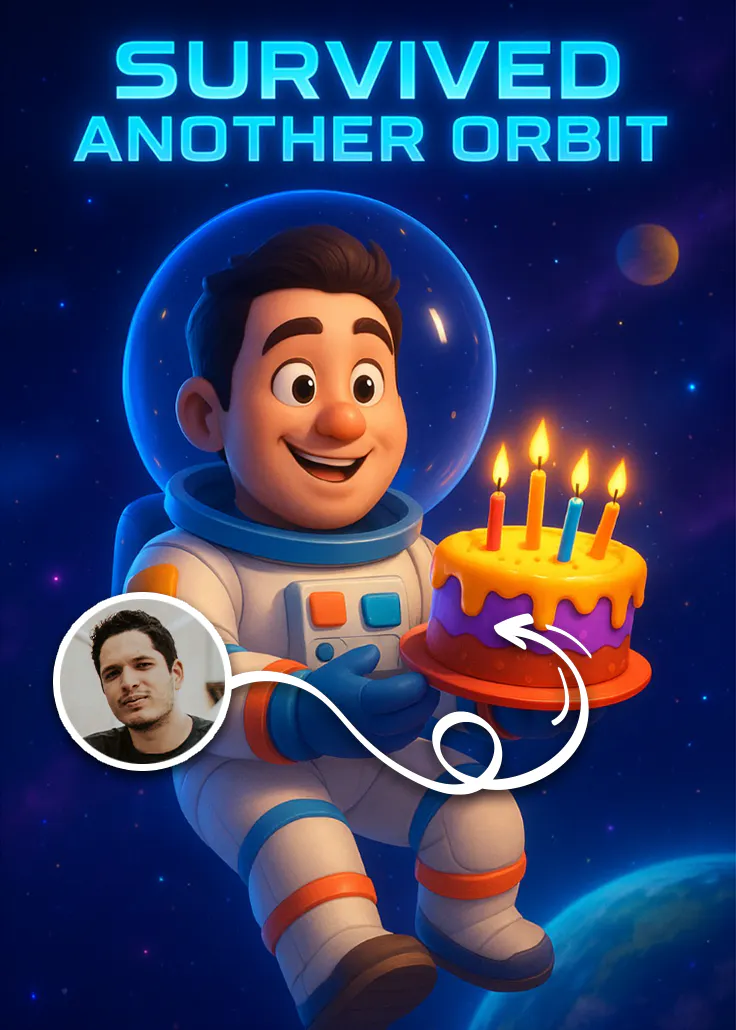 Survived another orbit - tarjeta de cumpleaños