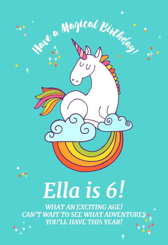 Sweet dreams unicorn - happy birthday card
