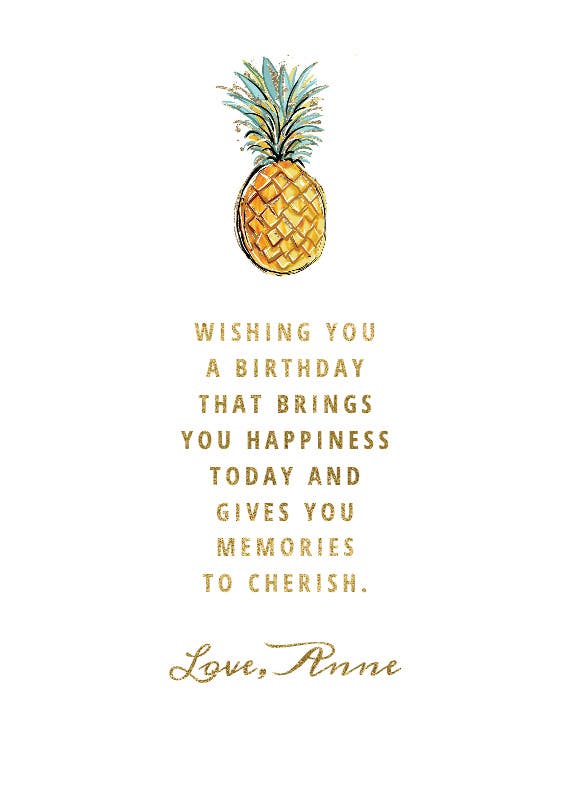 Sweet pineapple - happy birthday card