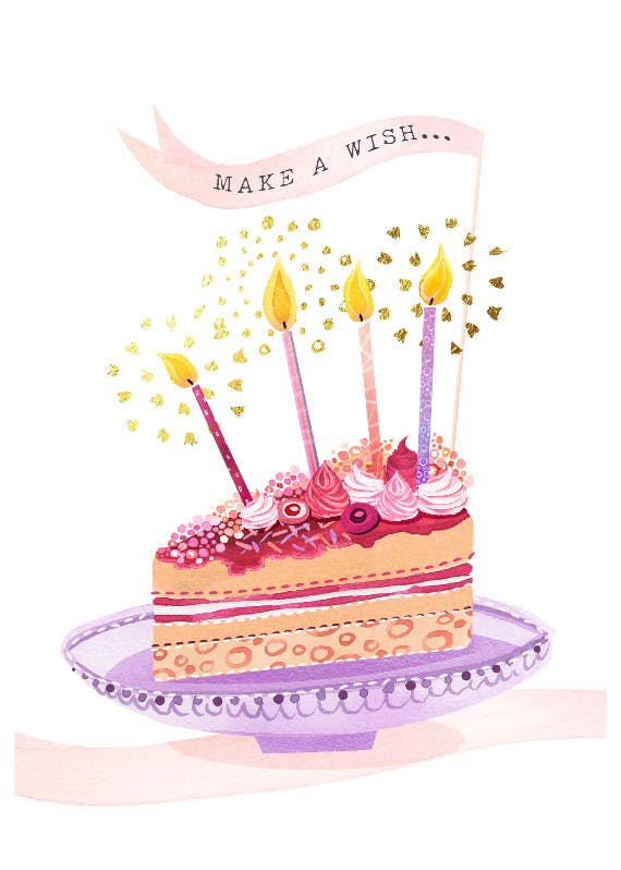 Tasty piece of cake -  free birthday card
