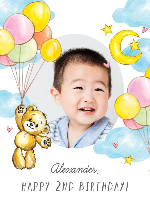 Teddy bear - happy birthday card