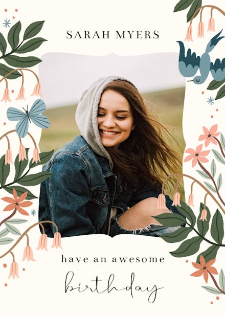 Terracotta blossom - birthday card