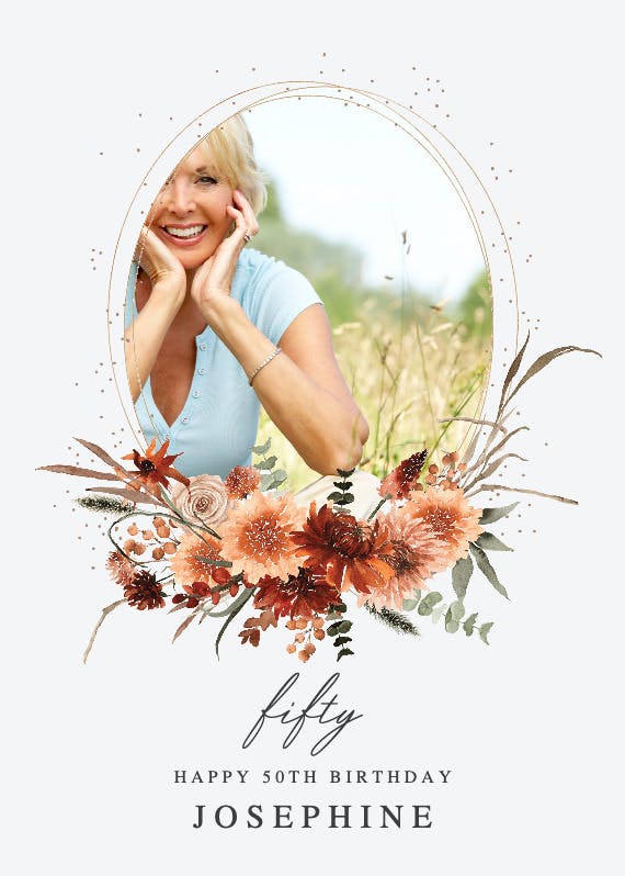 Terracotta flowers - happy birthday card