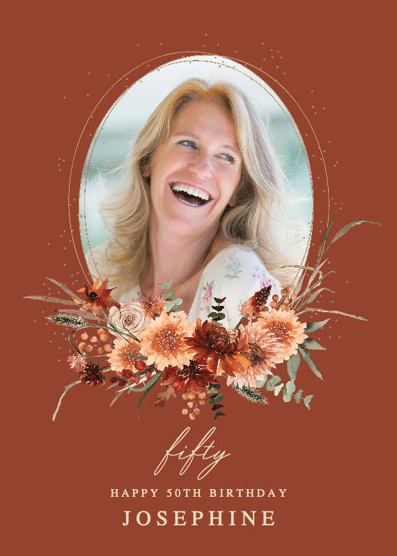 Terracotta flowers - happy birthday card
