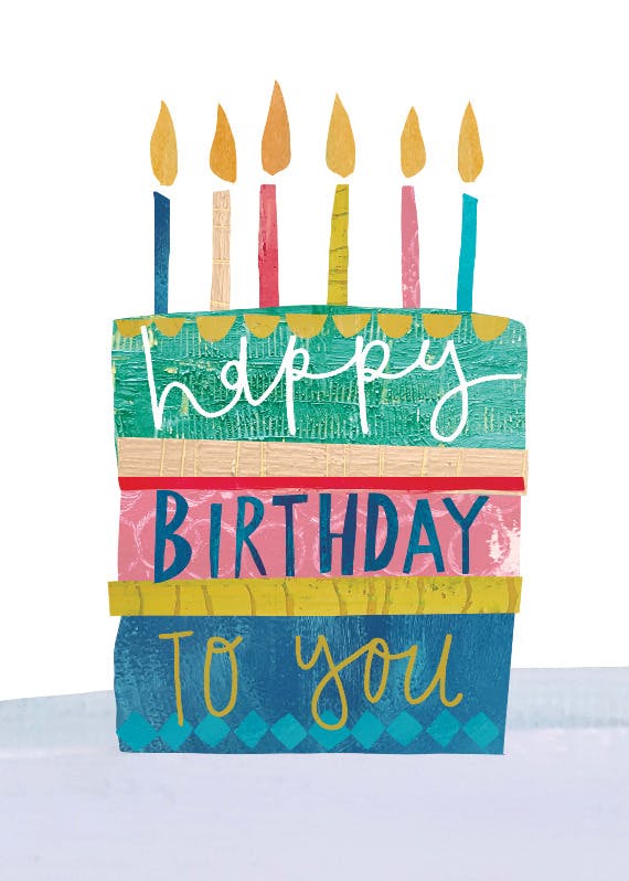 Textured cake - happy birthday card