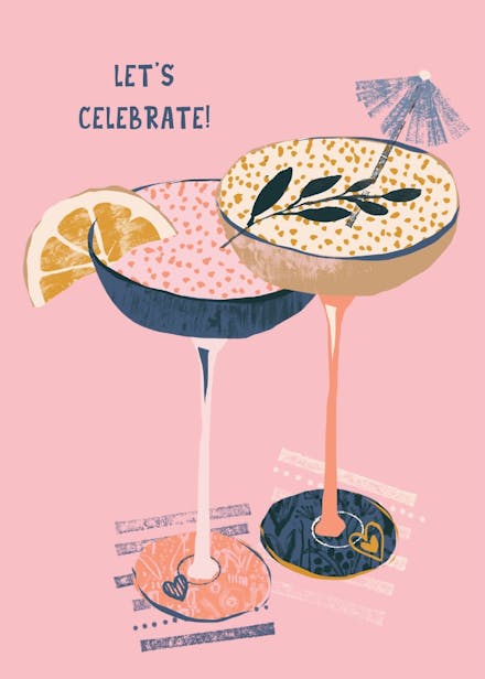 Textured cocktails - retirement card