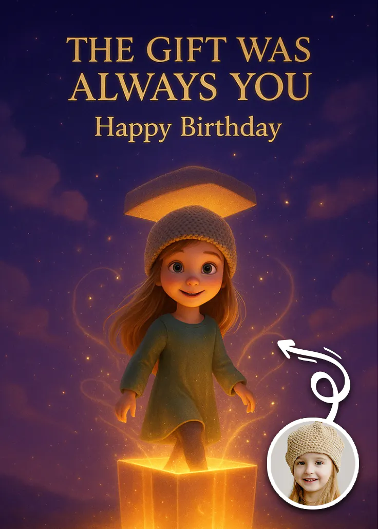 The gift was you - carte d’anniversaire