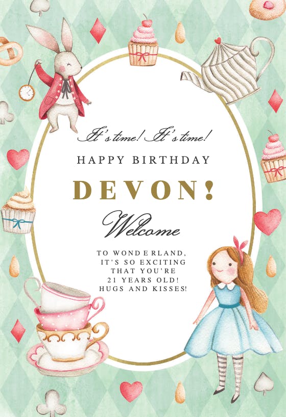 Tick-tock tea - happy birthday card
