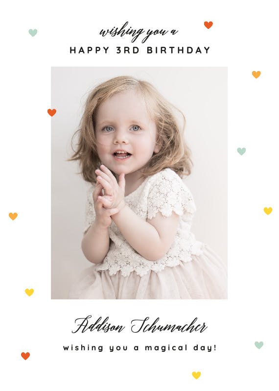 Tiny hearts - birthday card