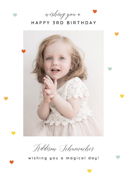 Tiny hearts - birthday card