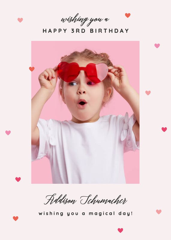Tiny hearts - happy birthday card