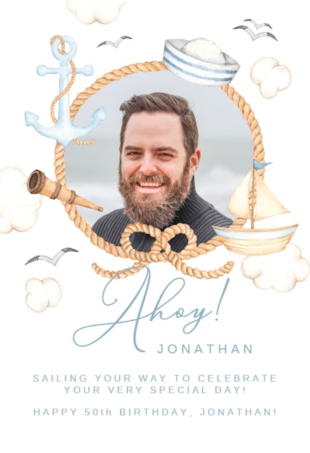 Tis The Sea for Me - Birthday Card