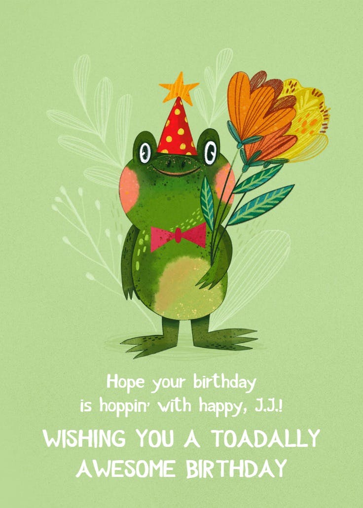 Toadally awesome - happy birthday card