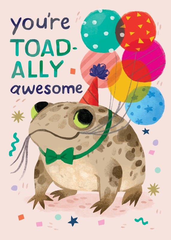 Toadally awesome - happy birthday card