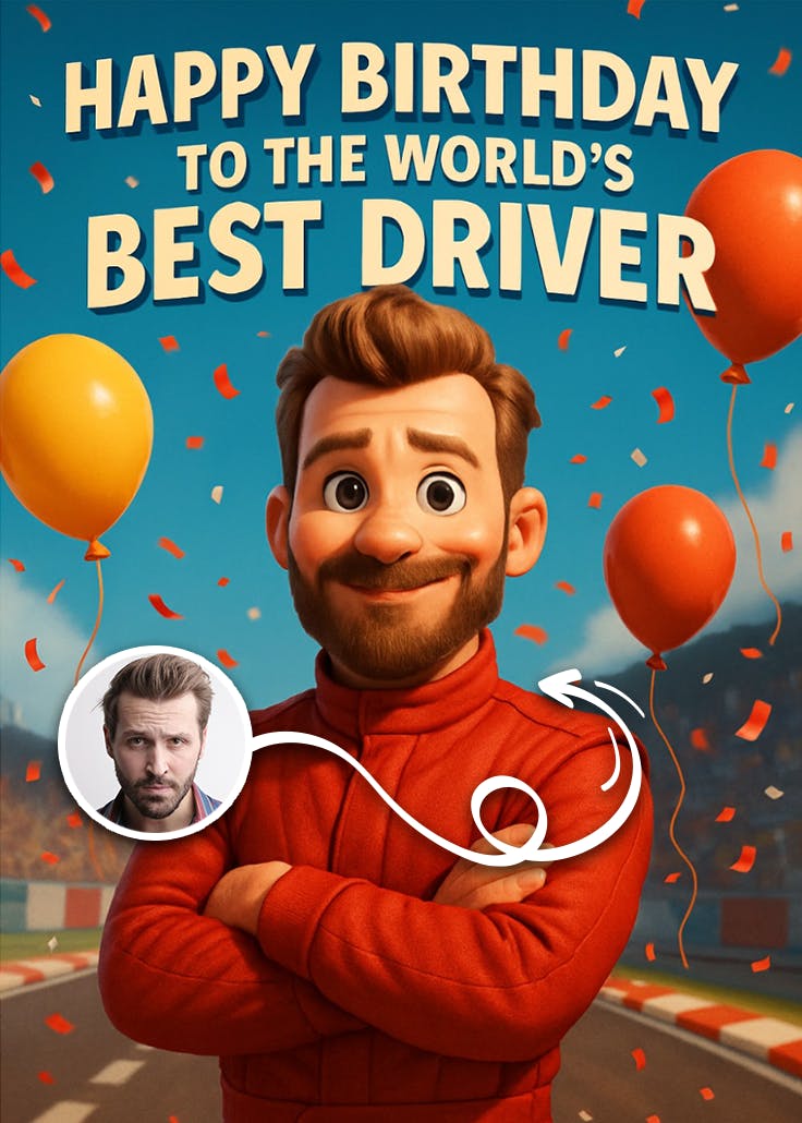 Top car racer - tarjeta de cumpleaños
