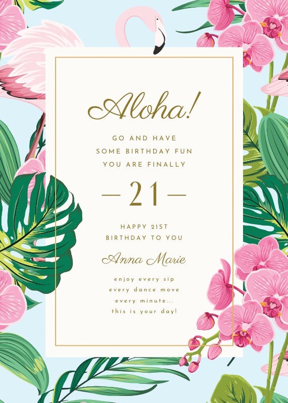 Totally tropical - happy birthday card