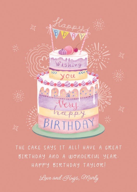 Towering wishes -  birthday card