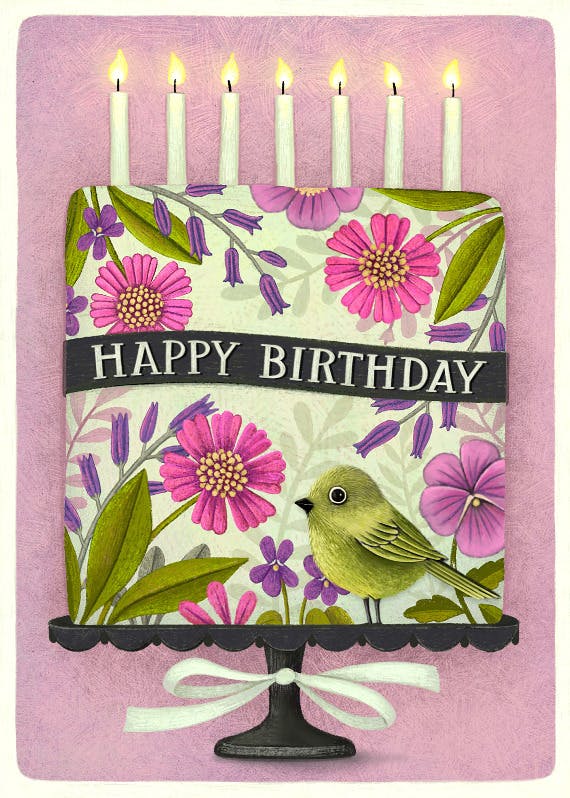 Tropical cake -  free birthday card