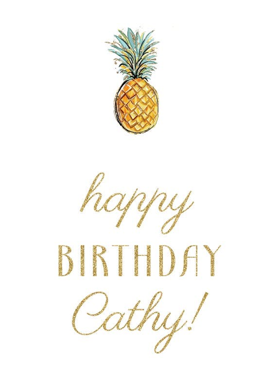 Tropical pineapple - tarjeta de cumpleaños