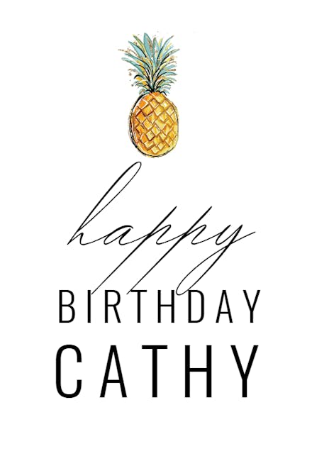Tropical Pineapple - Birthday Card
