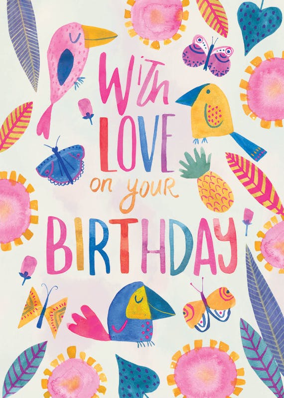 Tropical take - happy birthday card