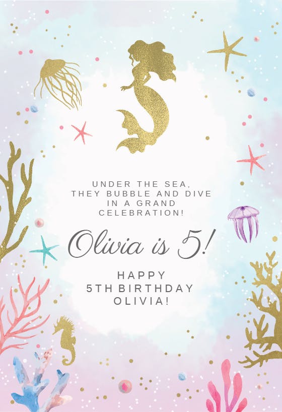 Undersea silhouettes - birthday card