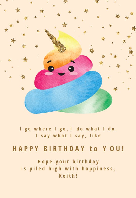 Unicorn 2 - birthday card
