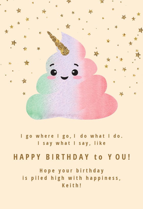 Unicorn 2 - birthday card