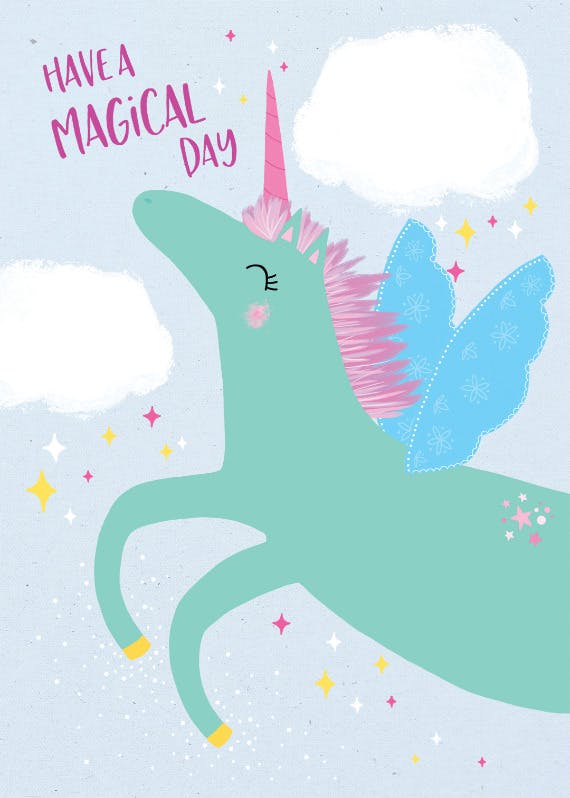 Unicorn day - happy birthday card
