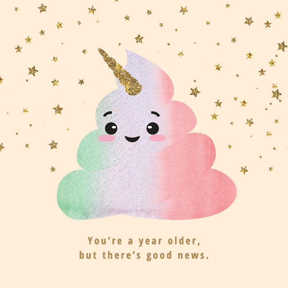 Unicorn wisdom - happy birthday card