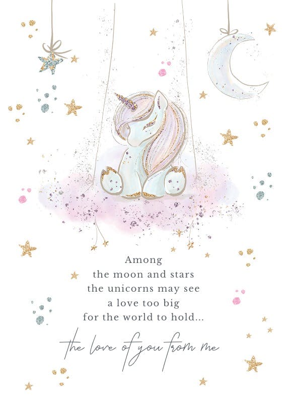 Unicorn wishes - happy birthday card