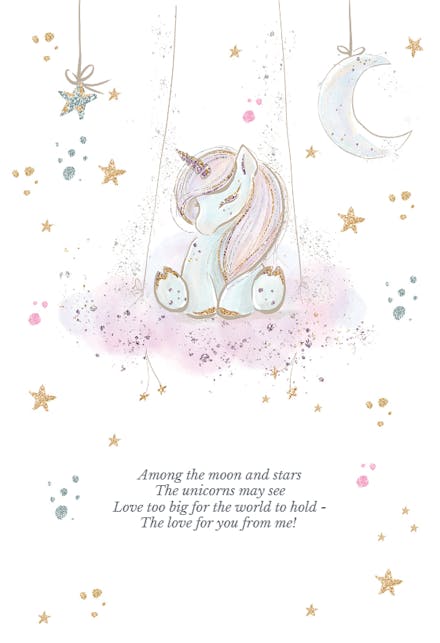 Unicorn Wishes - Tarjeta De Cumpleaños