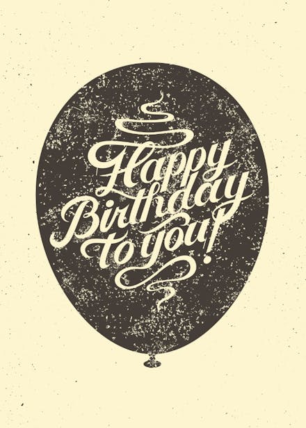 Up and away - birthday card