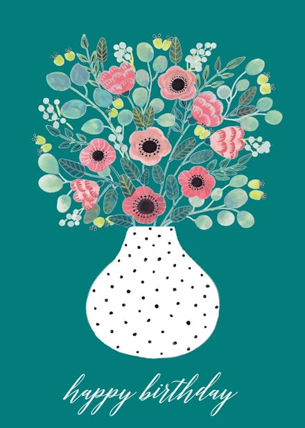 Vase - birthday card