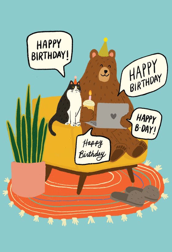 Virtual wishes from friends - happy birthday card