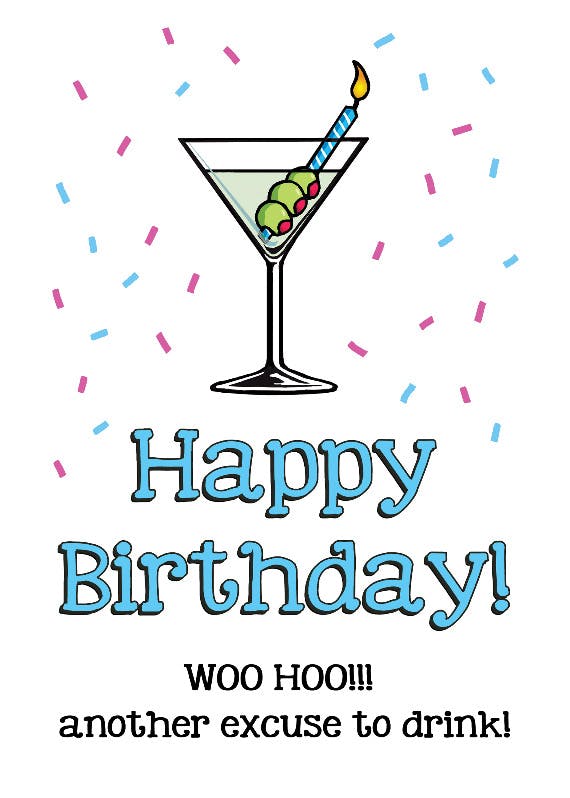 Vodka drink - birthday card