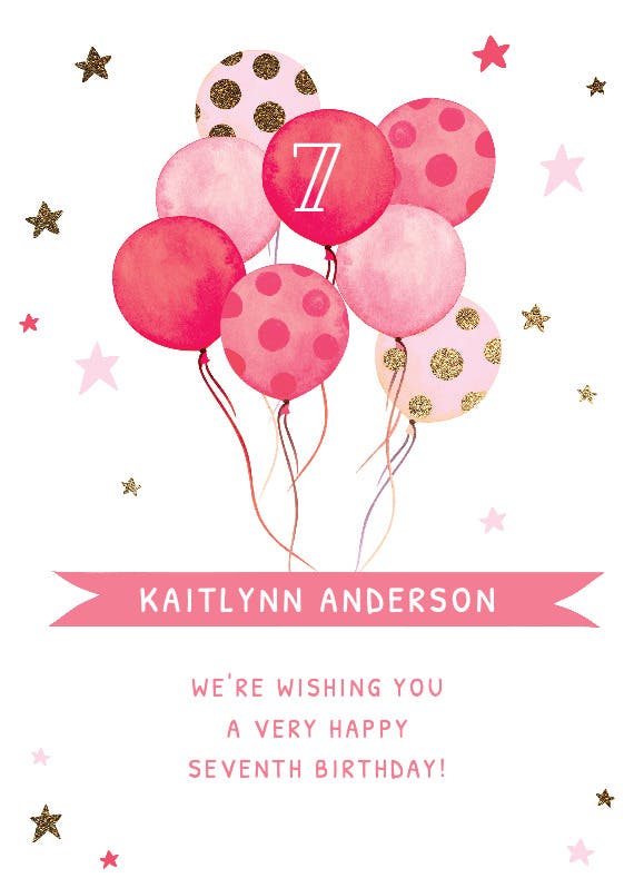 Watercolor balloons -  free birthday card