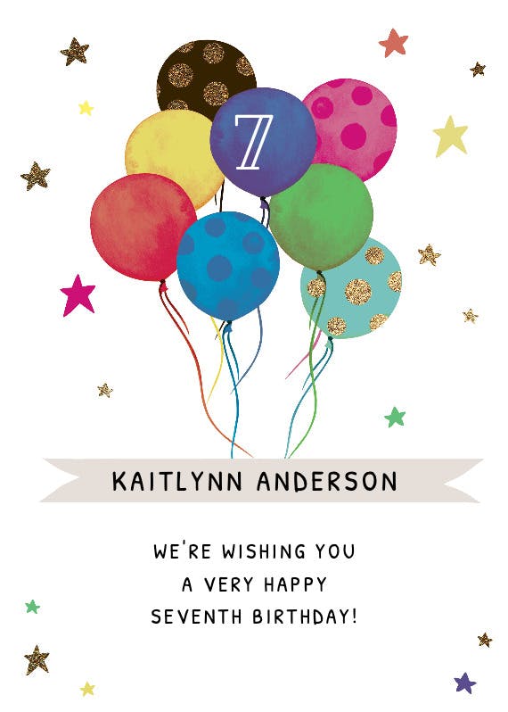 Watercolor balloons -  free birthday card