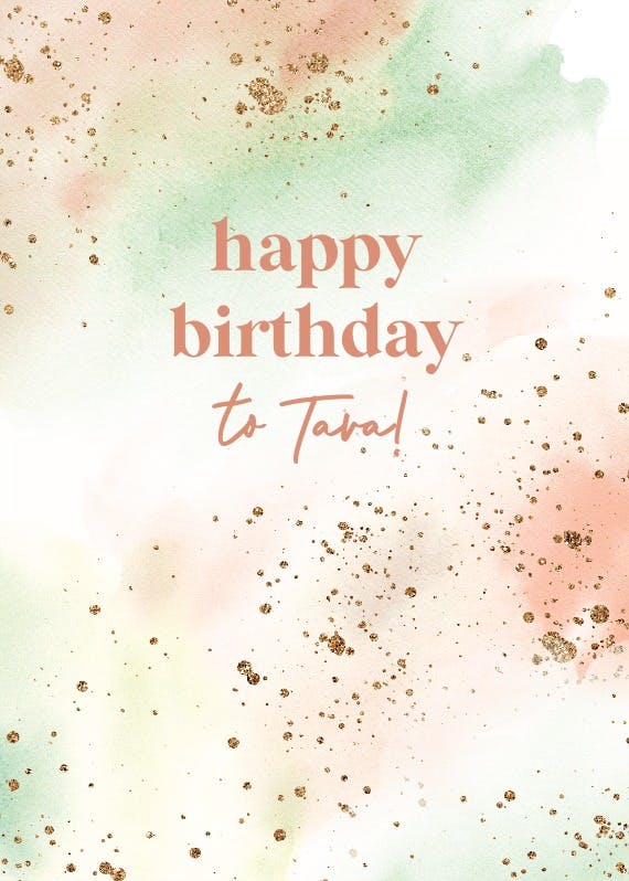 Watercolor sparkle - happy birthday card