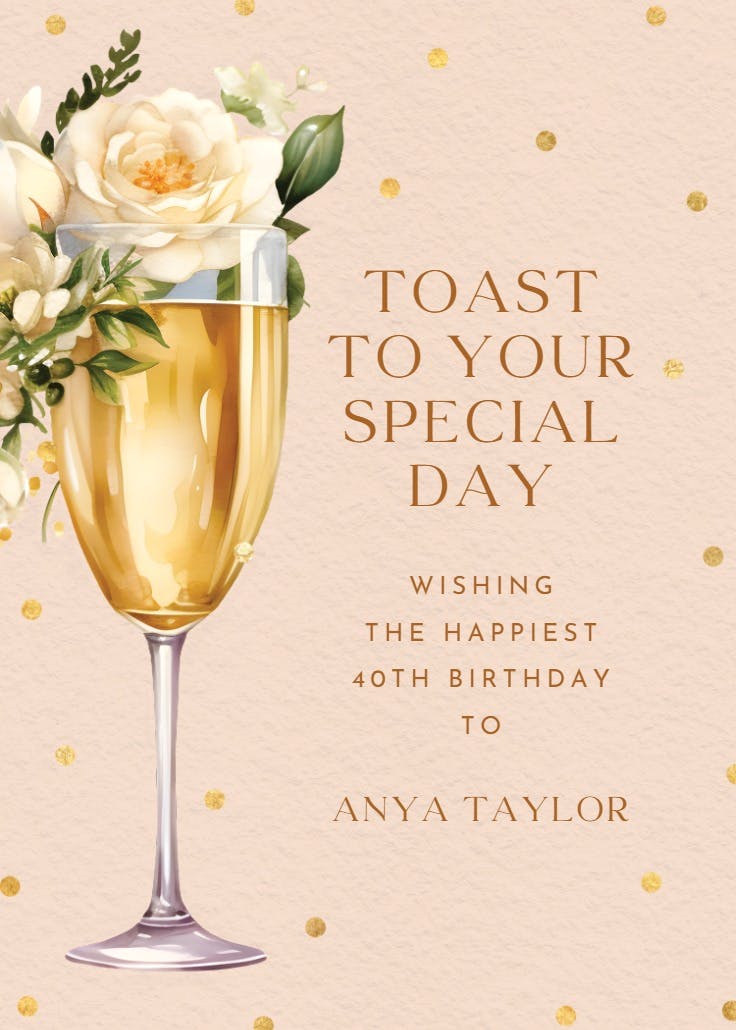 Watercolor toast - happy birthday card