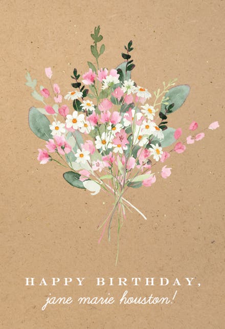 Watercolour Bouquet - Birthday Card | Greetings Island